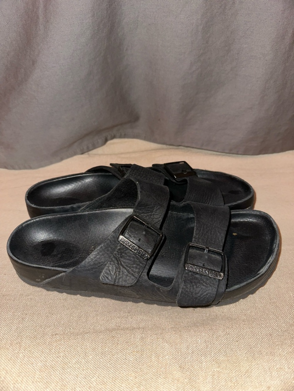Birkenstock Black Two-Strap Slide Sandals - Picture 2 of 4